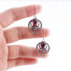 Anting Hook Wanita Perak Aslli 925 Red Garnet Garetha di jari model