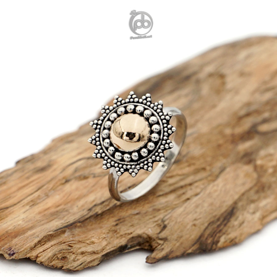 Cincin Mata Emas Kombinasi Perak Bali 925 Gloria