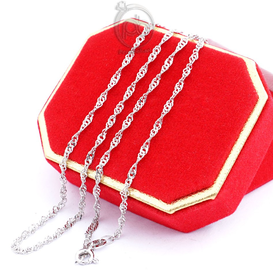 Kalung Wanita Lapis Rhodium Perak 925 Curb Juniano