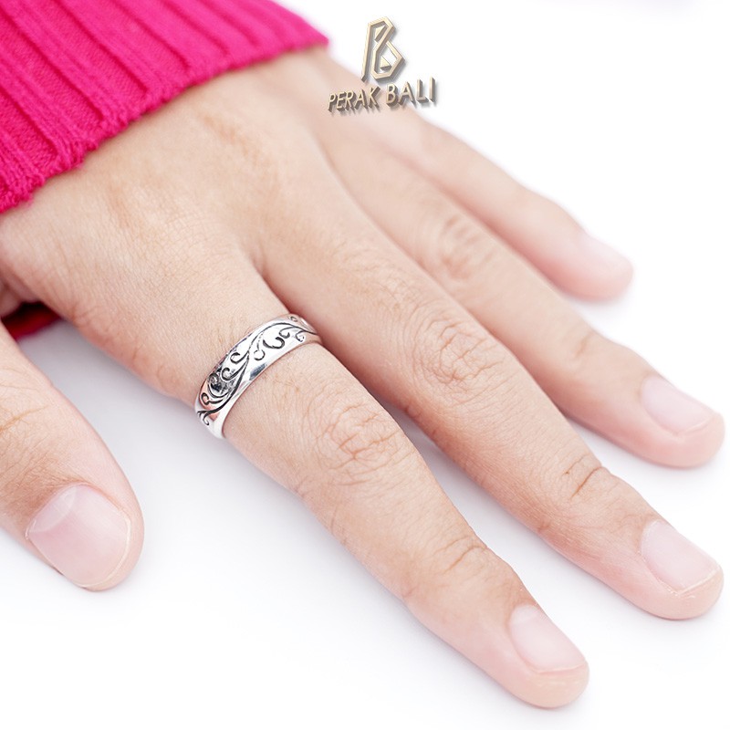 Cincin Perak Bali Silver Ring 925 Lingkar Motif Polos