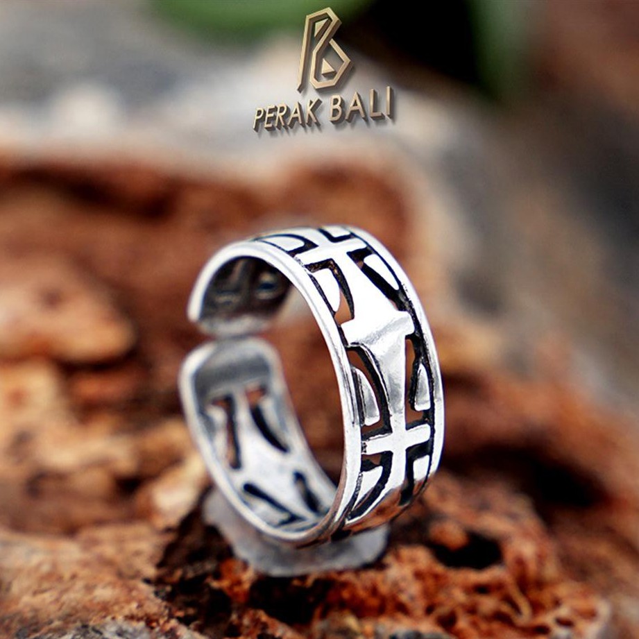 Cincin Kaki Wanita Silver 925 Toering Perak Asli Wanita Motif Cakra