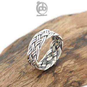 Cincin Pria Perak 925 Asli Ikat Jalin Tikar 4