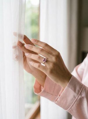 Cincin Simple Wanita Perak 925 Asli Pink Zirconia Zirapink 1