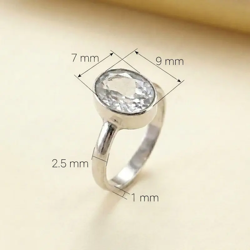cincin wanita perak 925 white topaz pazwita