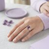Cincin Wanita Perak Asli 925 Cincin Natural Amethyst Metiana 2