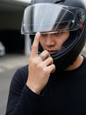 Cincin Pria Perak Asli Silver 925 Jalin Kombi Tiga Ruas 1