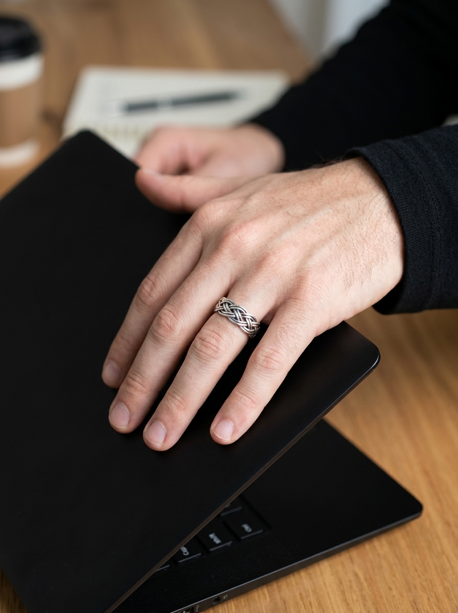Cincin Perak Bali Pria Wanita Asli Silver 925 Ikat Jalin Tikar