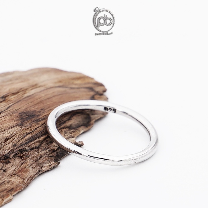 Cincin Pria Wanita Simple Perak Asli 925 Plain Kawat Medio