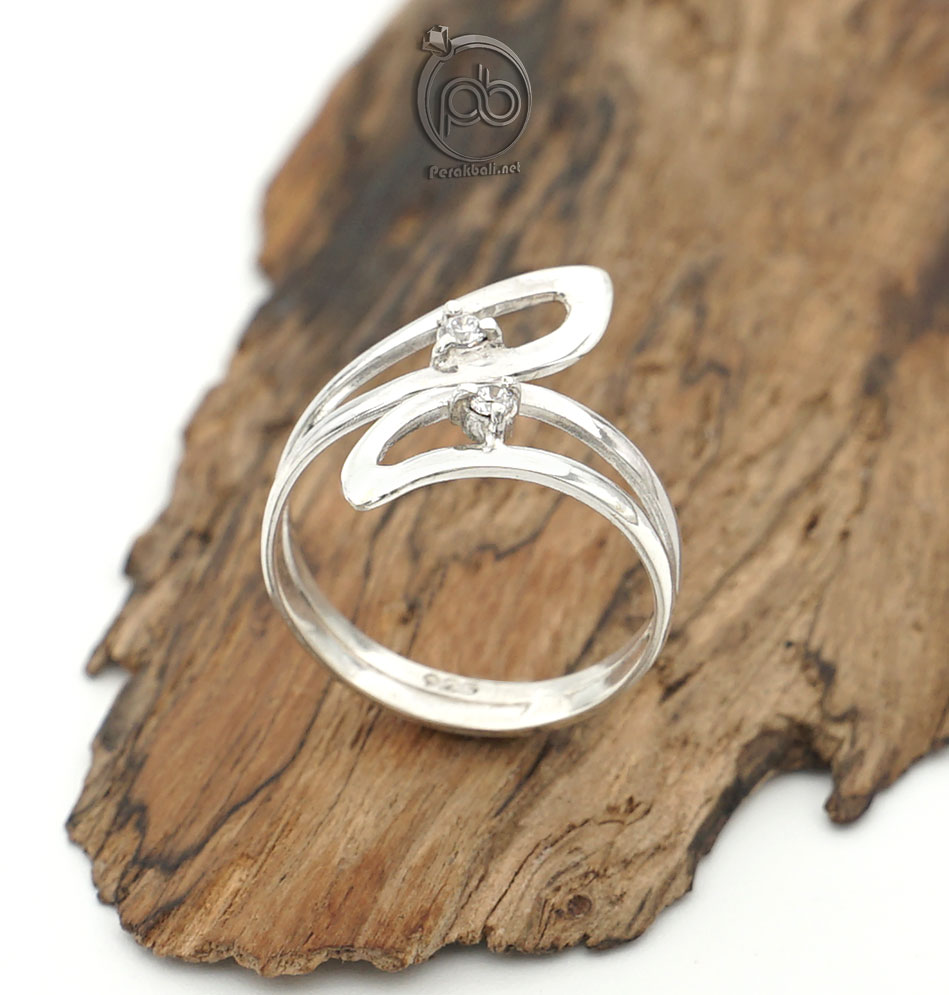 Cincin Perak Wanita 925 Asli Zirconia Kepang Dayana