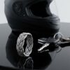 Cincin Pria Perak Asli Silver 925 Jalin Kombi Tiga Ruas props minimalis