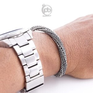 Gelang rantai pria perak 925 motif sisik tulang naga Davincio