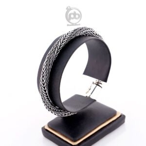 Finishing kombinasi mengkilap gelang rantai pria perak 925 asli