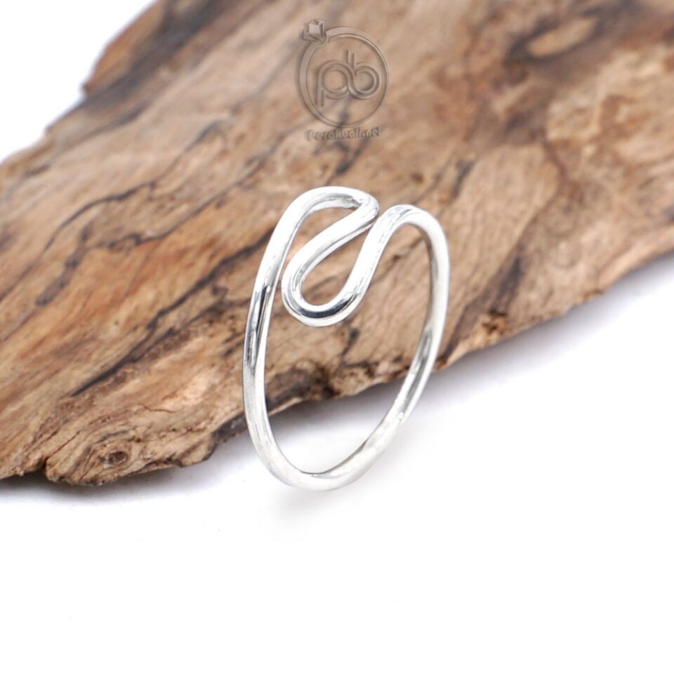 Cincin Simple Wanita Perak Asli 925 Motif S Sashanti