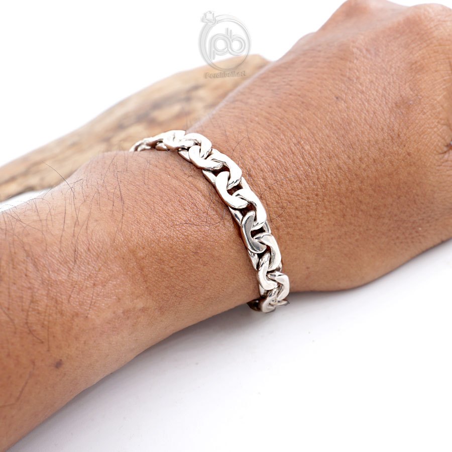 Gelang Rantai Pria Cuban Perak Asli Silver 925 Cubonico
