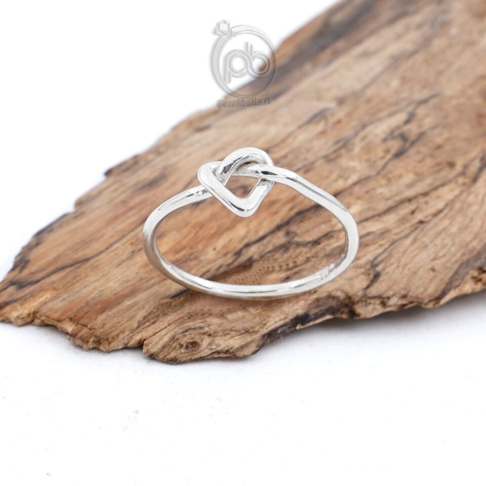 Cincin Simple Perak 925 Sterling Silver Jantung Simpul Lovelle