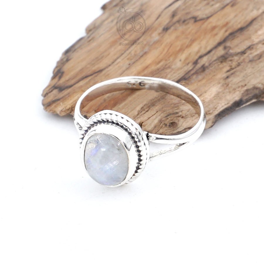 Cincin Moonstone Wanita Perak 925 Biduri Bulan Natural Cayawulan