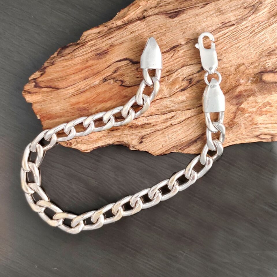 Gelang Rantai Cuban Simple Elegant Wanita Pria Perak Asli 925 Midiora