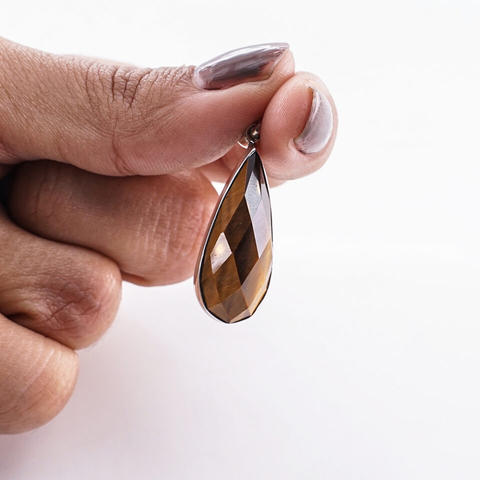 Liontin Wanita Perak Asli 925 Tiger Eye Tigorae | Tanpa Kalung