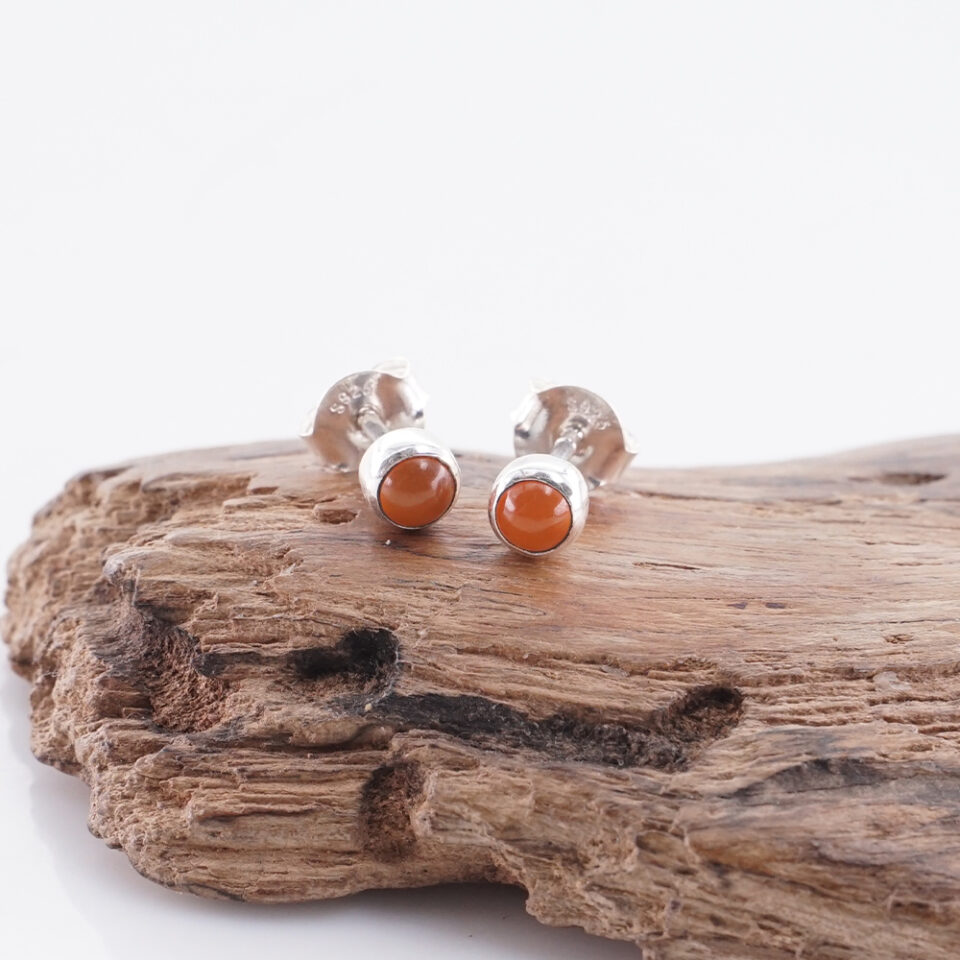 Anting Wanita Stud Wanita Perak Asli 925 Carnelian Neliana