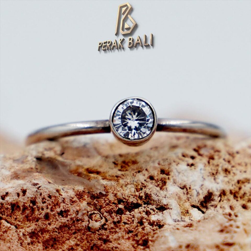 Cincin Cewek Silver 925 Cincin Perak Asli Bali Mini Cute Putih