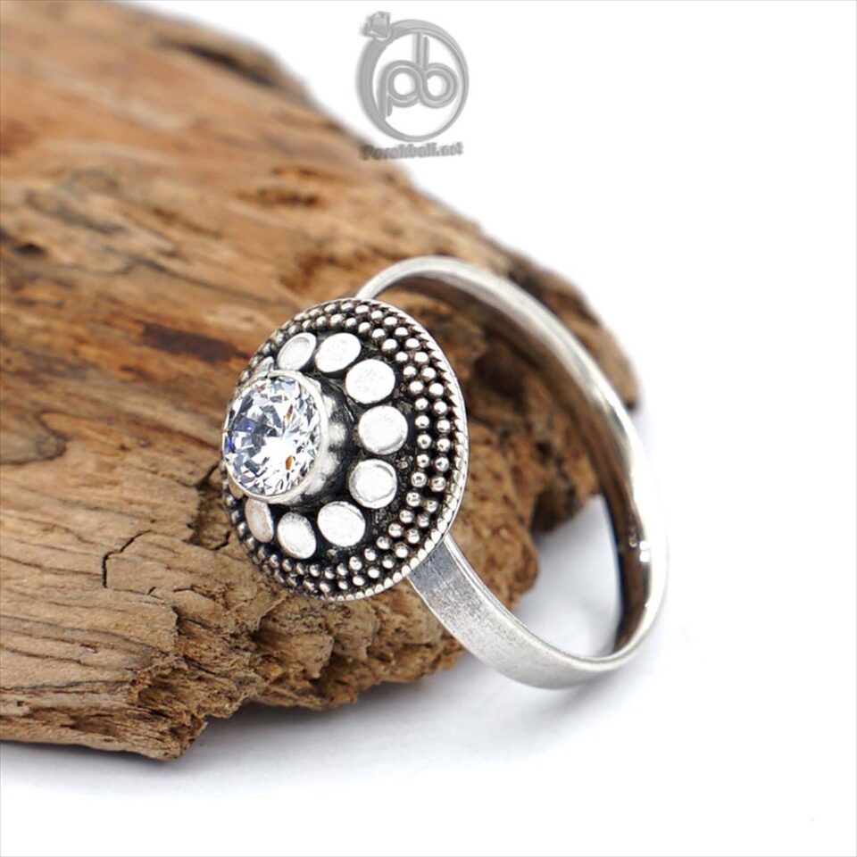 Cincin Perak 925 Asli Wanita Zirconia Putih Tameng Jawan Almaira