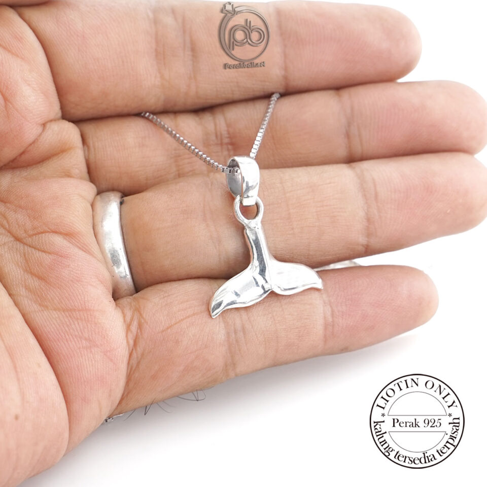 Liontin Perak 925 Silver Bali Dolphin Tail Drop