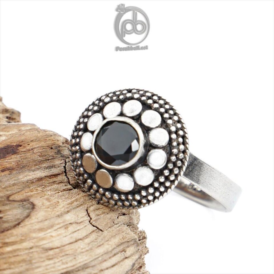 Cincin Perak 925 Asli Wanita Zirconia Hitam Tameng Jawan Almaira