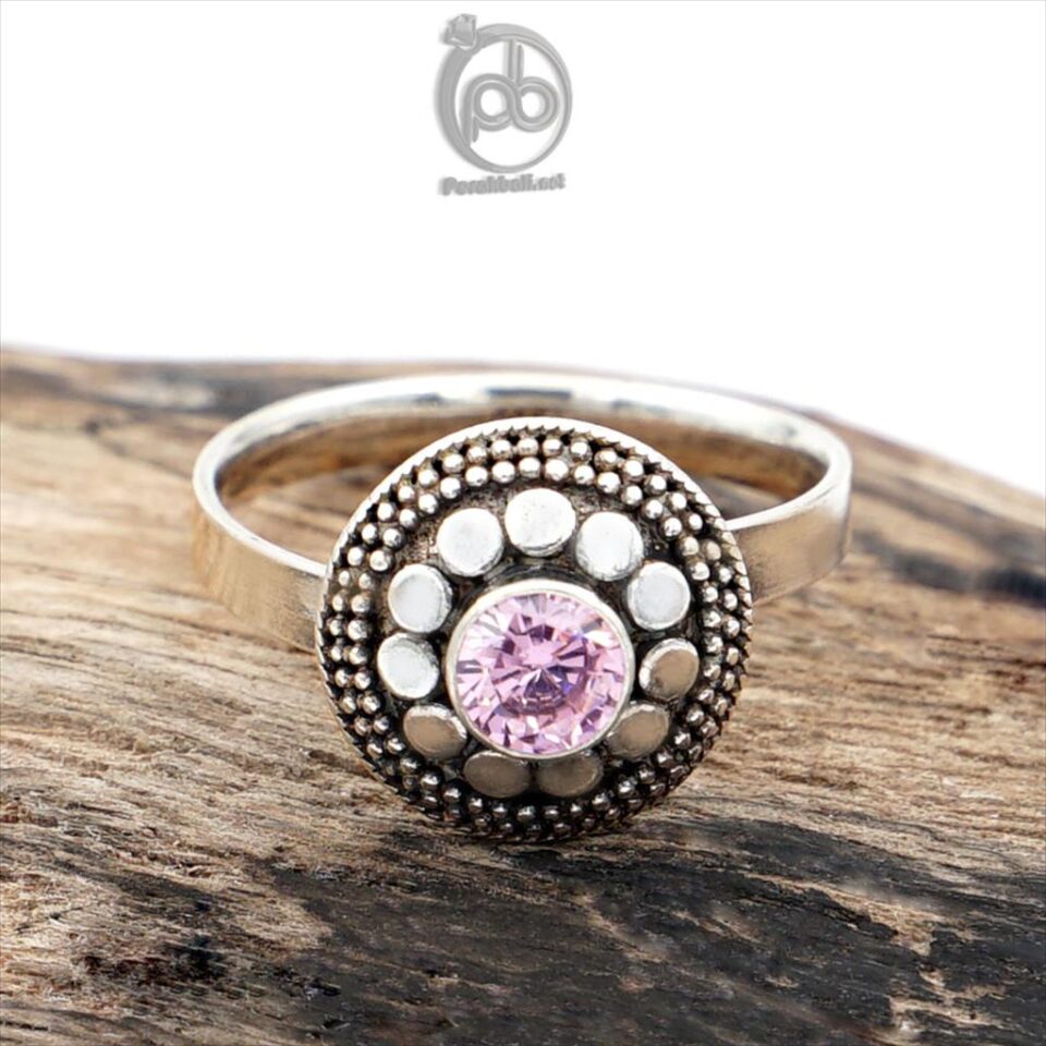 Cincin Perak 925 Asli Wanita Zirconia Pink Tameng Jawan Almaira