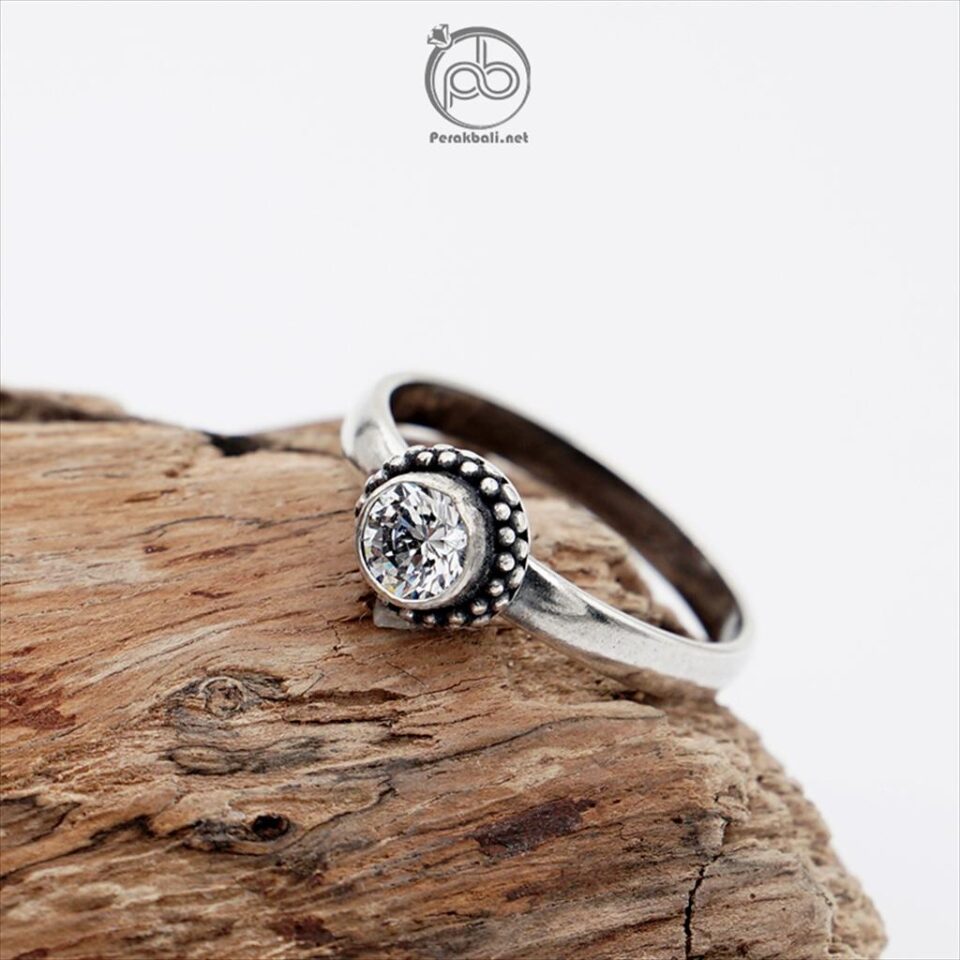 Cincin Wanita Perak Asli 925 Zirconia Putih White Arma