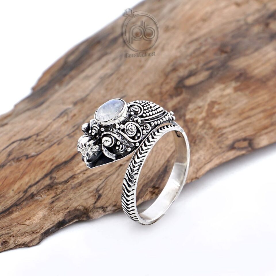 Cincin Naga Bali Perak 925 Asli Batu Asli Natural untuk Pria dan Wanita