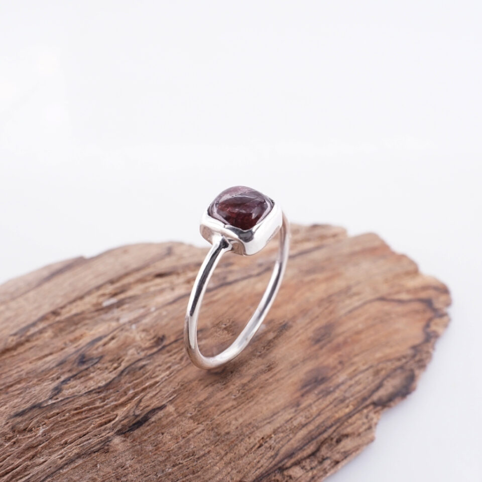 Cincin Wanita Perak Asli 925 Sterling Silver Natural Tourmaline Marlian