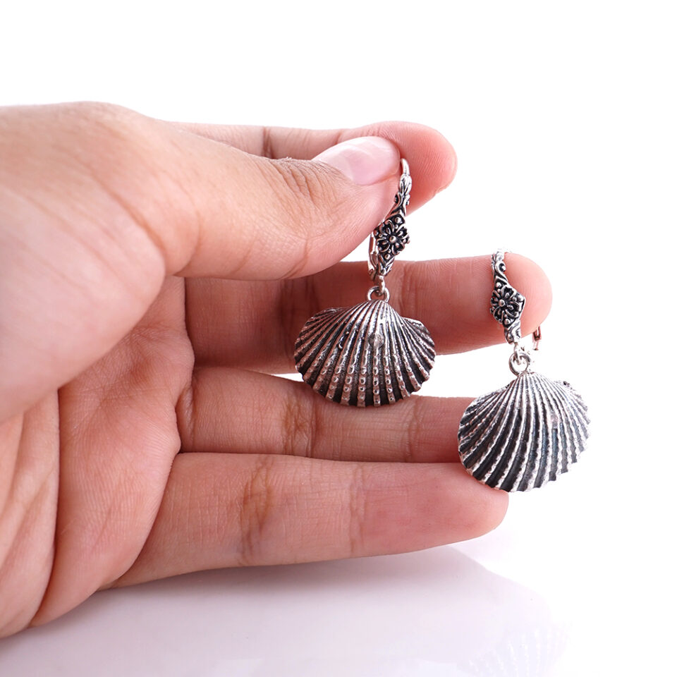 Anting Wanita Perak Asli 925 Motif Kerang Shellora