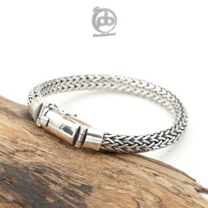 gelang perak pria motif tulang naga desain maskulin