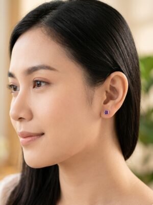 Anting Kecubung Wanita Perak 925 Natural Amethyst Kotameta 2