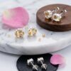 Anting Stud Wanita Perak Asli 925 Yellow Citrine Citarina
