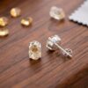 Anting Stud Wanita Perak Asli 925 Yellow Citrine Citarina 1