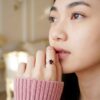 Cincin Perak Asli 925 Wanita Batu Red Garnet Alami Gina 7