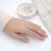 Cincin Wanita Sterling Silver Perak 925 Natural Yellow Citrine Tearsia