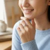 Cincin Wanita Perak 925 Natural Mini Sky Topaz Vivarini dipakai model