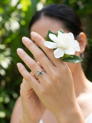 Cincin Wanita Perak 925 Natural Mini Sky Topaz Vivarini 4