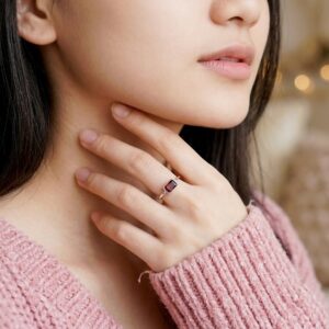 Cincin Wanita Perak Bali Asli 925 Cincin Natural Red Garnet Ginona 4