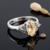 Cincin Wanita Perak Asli 925 Natural Citrine Paddio Tabur 5