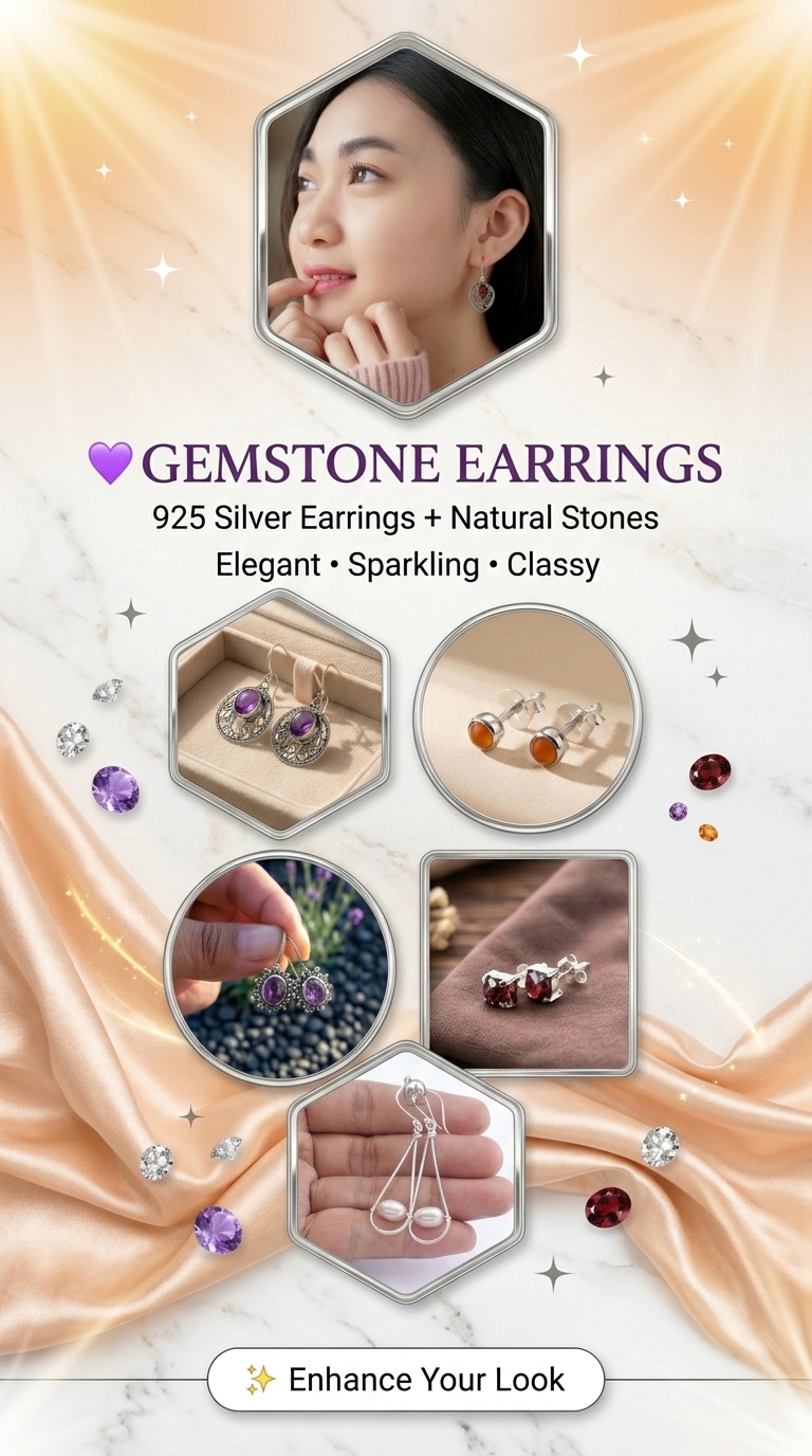 etalase anting perak bali silver 925 batu permata Toko Perak Bali - Yulia Silver