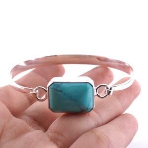 Gelang Bangle Wanita Perak 925 Natural Turquoise Bangelisa 7