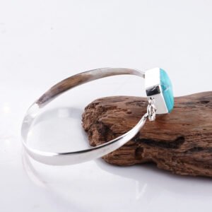 Gelang Bangle Wanita Perak 925 Natural Turquoise Bangelisa 9