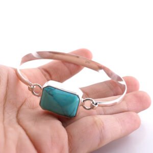 Gelang Bangle Wanita Perak 925 Natural Turquoise Bangelisa 4