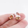 Anting Stud Wanita Perak Asli 925 Yellow Citrine Citarina 7