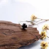 Cincin wanita elegan minimalis batu mulia onyx hitam ikat perak 925 sterling