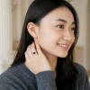 Cincin perak bakar 925 asli anti karat dengan batu permata hitam blakiora 5 x 5 mm