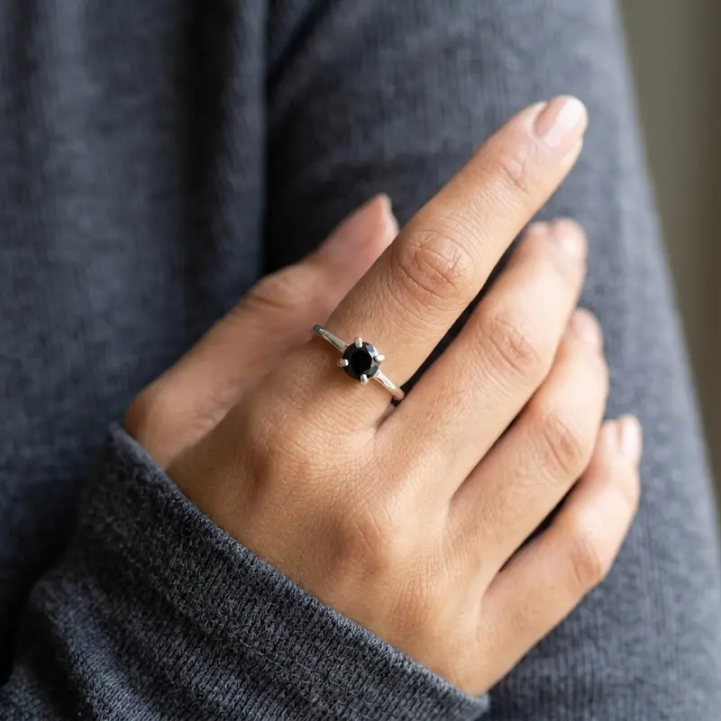 Cincin Wanita Perak Bali 925 Asli Black Onyx Blakiora